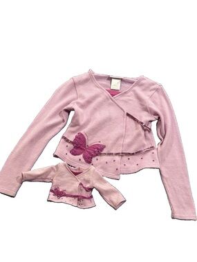 American Girl AG Sweet Sequins Butterfly Sweater For Girls And Doll Matching Top